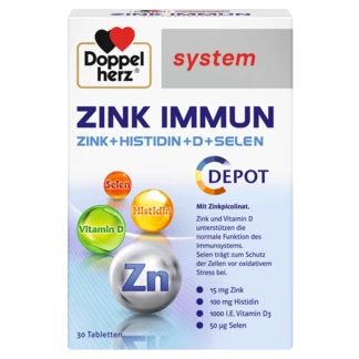 Abbildung der Produktverpackung Doppelherz system ZINK IMMUN Frontansicht
